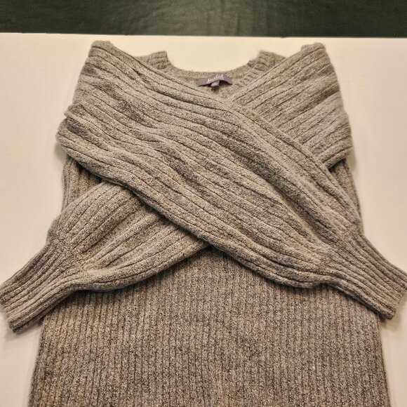 Womens Grey Marled Sweater with Balloon Sleeve Size Medium - Picture 1 of 6